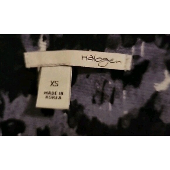 Halogen Womens XS Top Sleevless Ruffle Black Gray Summer Blouse - Picture 4 of 8